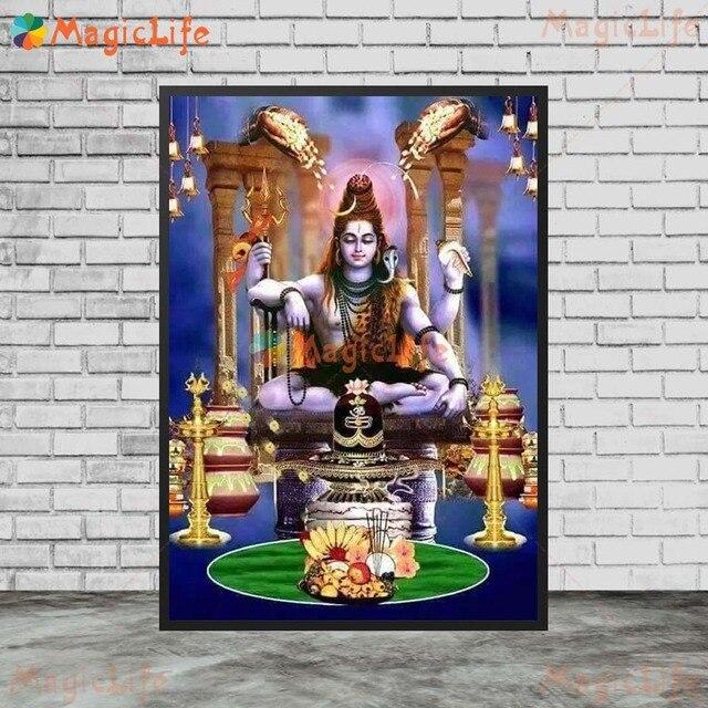 Shiva Hinduism Goddess of India Wall Art Canvas Painting God of Destruction Wall Pictures For Living Room Nordic Poster Unframed