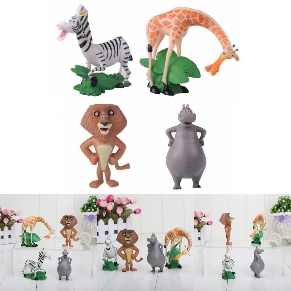 Figuras de Acción de la Película Madagascar 4 Piezas Colección de Muñecos Juguete Para Niños Lindo Y Mini Juguete