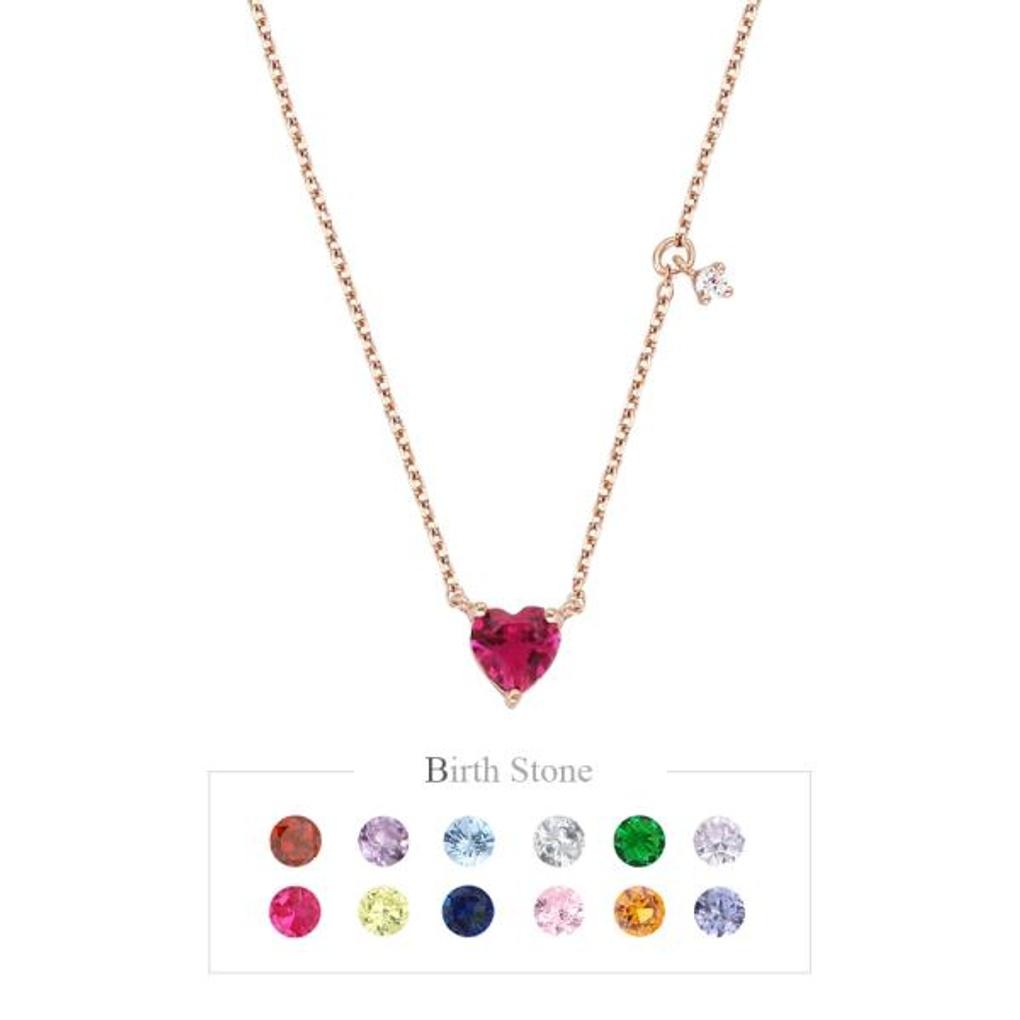 LLOYD Heart Birthstone Gold Necklace LNT17047T