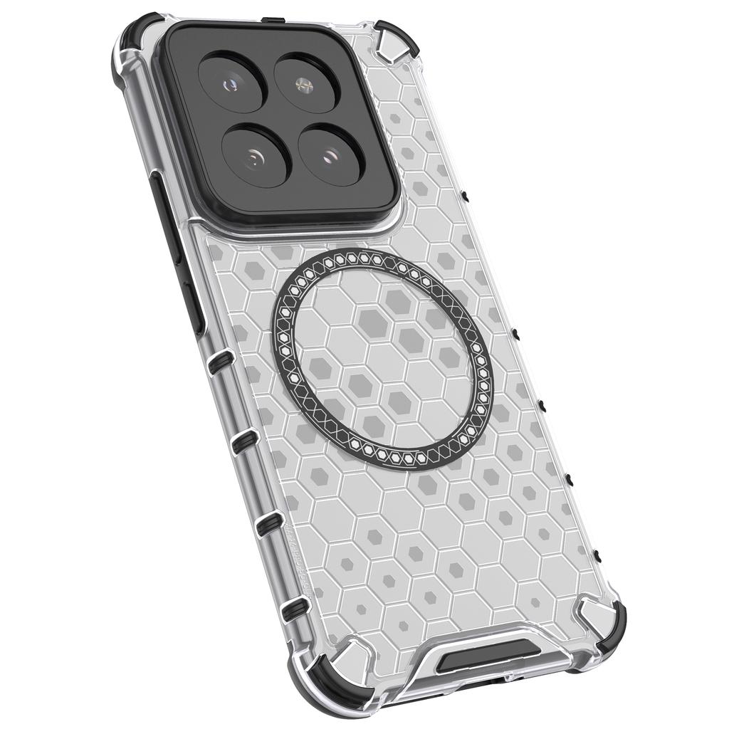 For Xiaomi 14 Pro Magnetic Case Honeycomb TPU+PC Phone Cover with Reinforced Corners