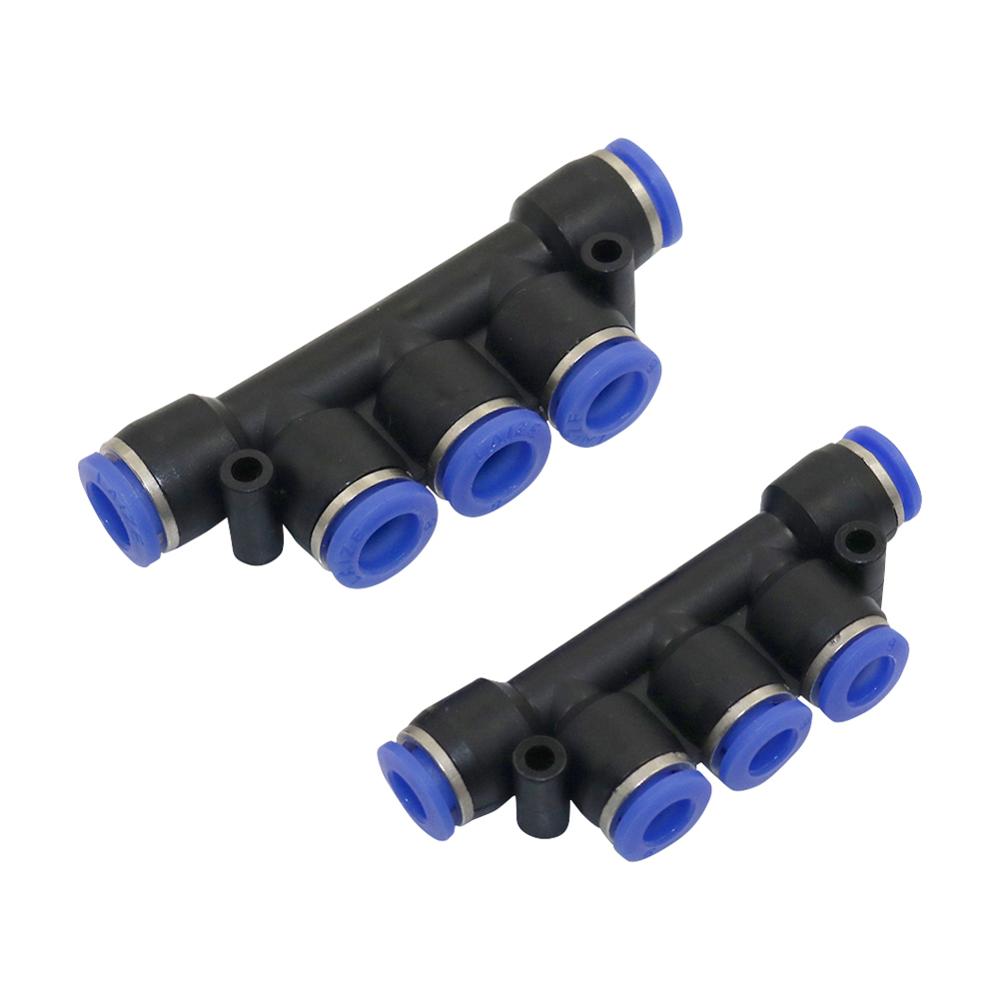 

10Pcs PK 6mm 8mm Pneumatic 5-Way Connector Quick Fitting Pneumatic Connector Push In Fit For Air/Water Tube Pipe Fitting 6MM
