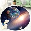 3D Blue The Earth Round Rug Universe Cartoon Room Decoration Bedside Living Room Carpet Boy Study Chair Mats Antiskid Lounge Rug
