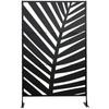 Decorative Privacy Screen with Stand, 6.5FT Freestanding Metal Outdoor Divider