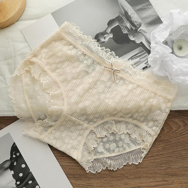 Spitze, ultradünn, sanfte Farbe, reine Baumwolle, atmungsaktiv, coole Slips für Damen