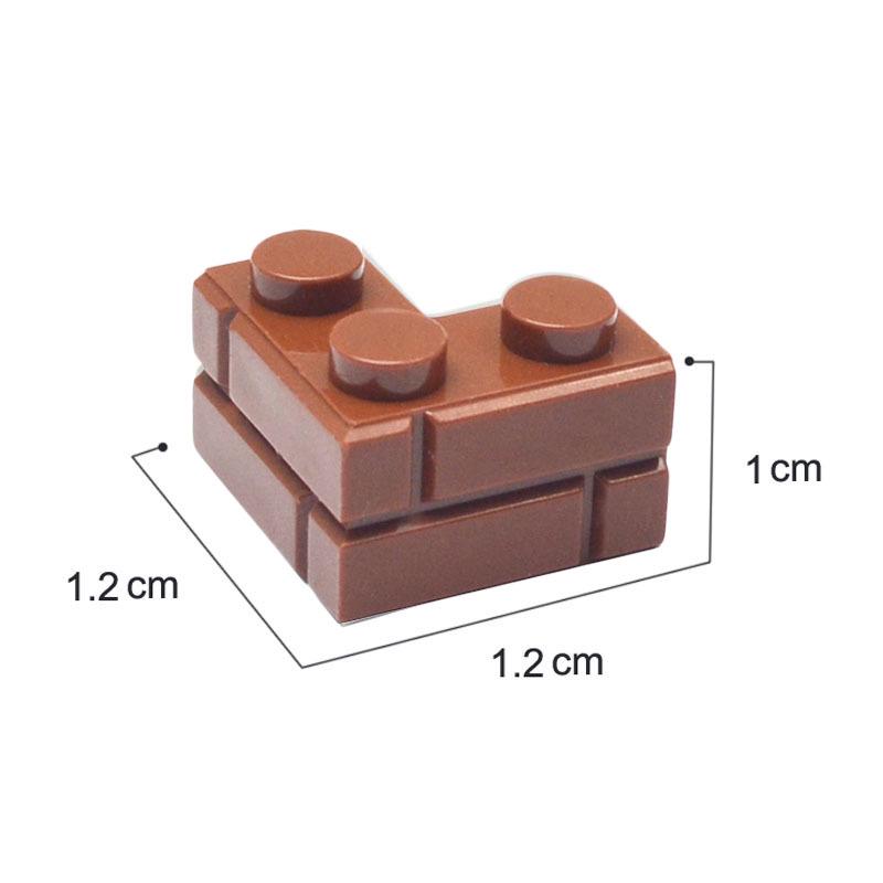 L-förmige Ecksteine aus kleinen Partikeln, 2+1 Loch, kompatibel mit hohen Lego-Bausteinen