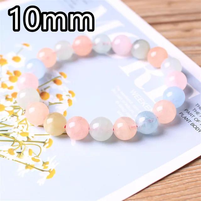 10mm Natural Beryl Morganite Bracelet For Women Lady Men Beauty Wealth Gift Colorful Beads Stone Gemstone Jewelry Strands AAAAA