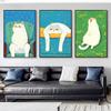 Vintage Wall Art, Funny Animals Kawaii Cats,.High Definition Canvas Printed Poster, Home Living Room Bedroom Decorative Items