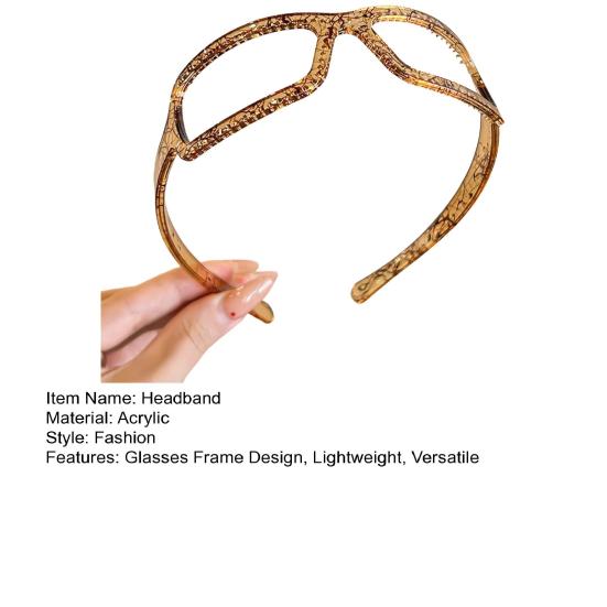 Women Headband Anti-slip Teeth Glasses Frame Design Acrylic Material Lightweight Hair Hoop Hair Accessories