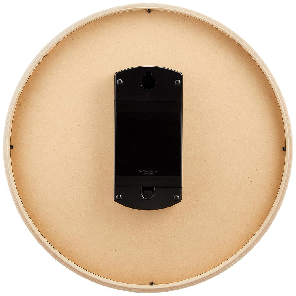 Lemnos Wall Clock Analog Radio Clock Natural Colored Wood RIKI CLOCK RC Lemnos Beige WR08-27 Diameter 30.5cm