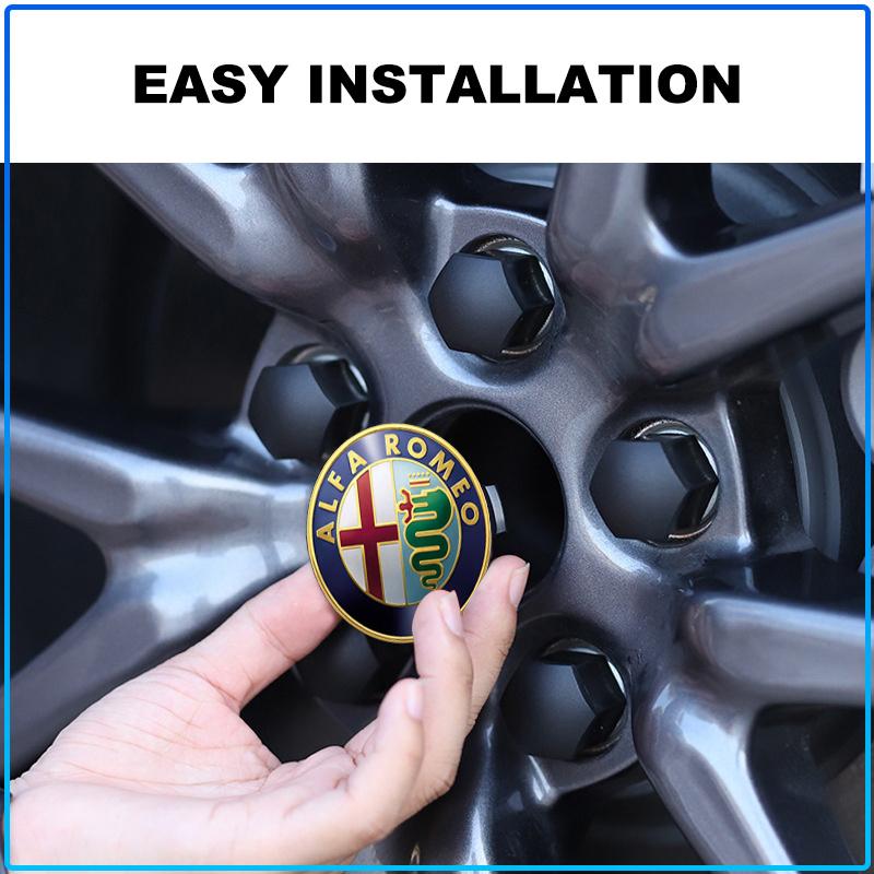 4 Stück 56MM Auto Radnabenkappen Felgenkappen Abdeckungen Emblem Für Alfa Romeo 147 159 Giulietta Giulia Mito Spider Alpha Nheadrest