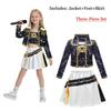 Kids K-Pop Demon Hunters Mira Rumi Zoey Cosplay Costume Set Girls Uniform Halloween Party Stage 3D Printed Dress Up Suits