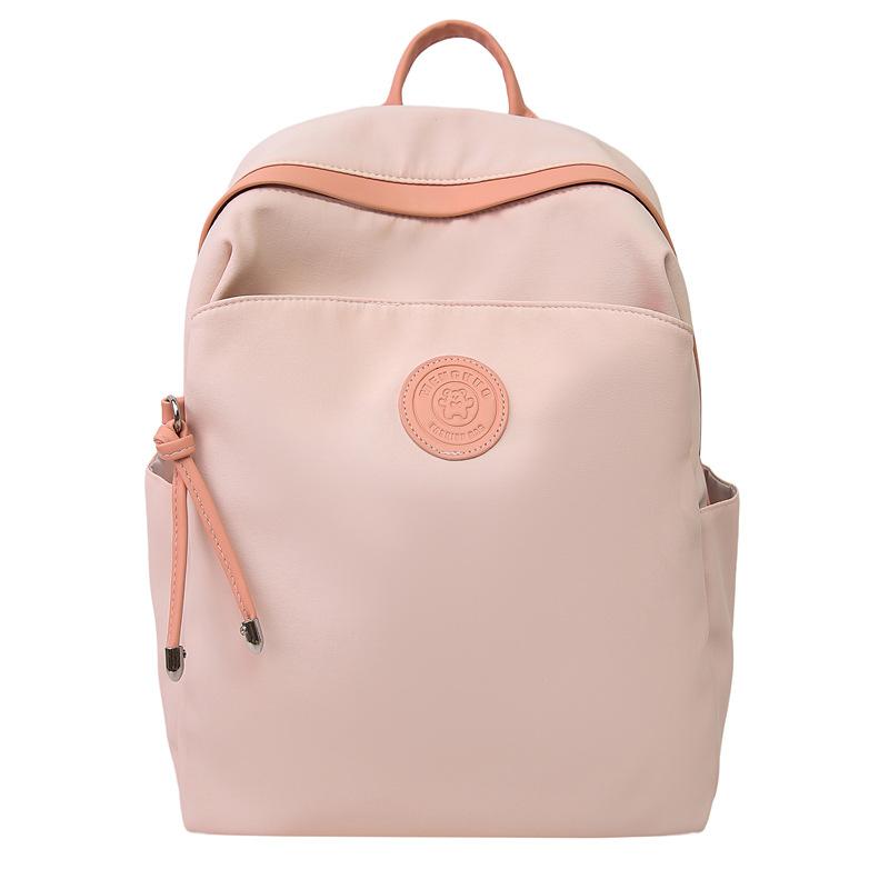 Large Capacity Lightweight Women's Backpack Student Solid Color Schoolbag