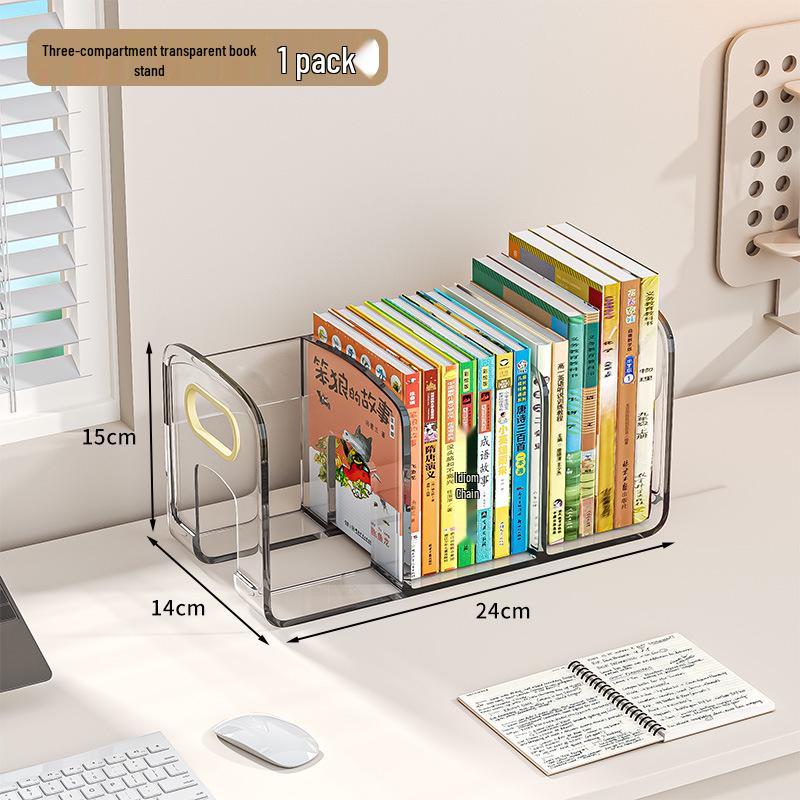 Desktop Bookshelf Organizer: Fixed Book Storage Divider & Office File Rack
