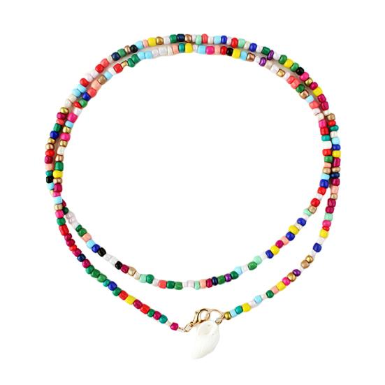 

Богемное женское ожерелье из ракушки каури с подвеской из бисера, двухслойное ожерелье, ювелирный подарок