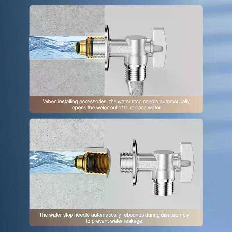 4 Points Pipeline Free Raw Material Belt Water Stop Valve Angle Valve Faucet Automatic Water Stop Anti-leakage