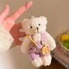 Cute Bear Plush Doll Pendant: Heart Backpack Charm for Girls