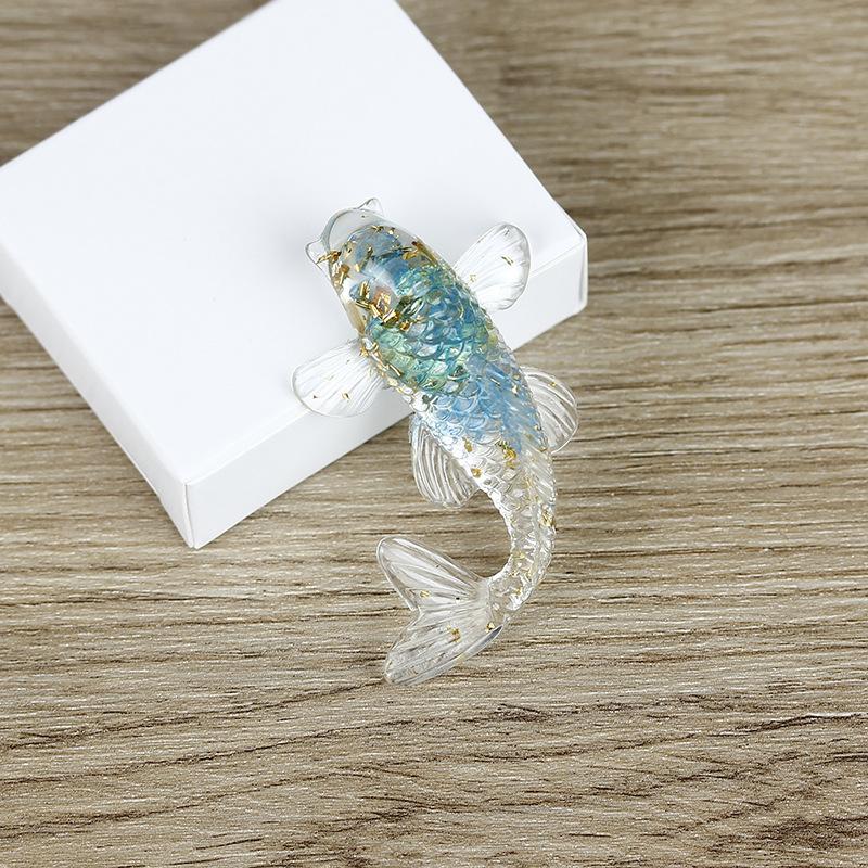 Fish Statue Natural Stone Healing Crystal Carved Animal Figurine Room Decor Reiki Mineral Gemstone Aquarium Decoration Gift