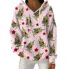 Women's Fashion Casual Christmas Print Pullover Long-Sleeve Hooded Sweatshirt