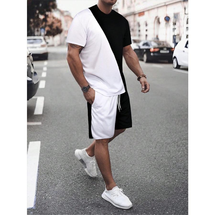 Men's T-shirt And Shorts Set Summer Men's Top Everyday Casual Men's Oversized T-shirt Outdoor Street Fashion Men's Sports Shorts