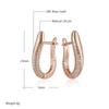 Rose Gold Color Geometric Long Earrings For Women Fashion Natural Zircon Accessories High Quality Daily Jewelry
