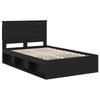 Single Bed Frame in Solid Pine Wood Black 120 x 190 cm