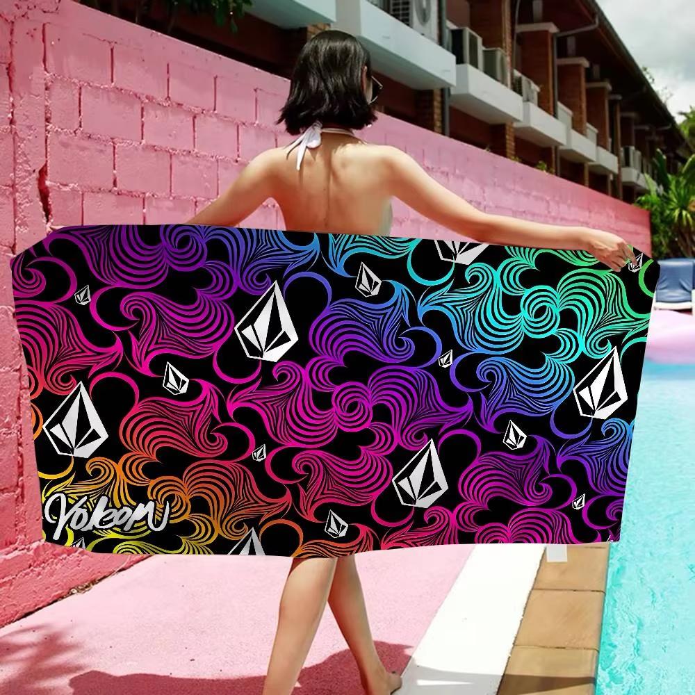 Volcoms Anime Logo Beach Swimming Towel Soft Absorbent Towel Gifts for Kids Travel Camping Gym