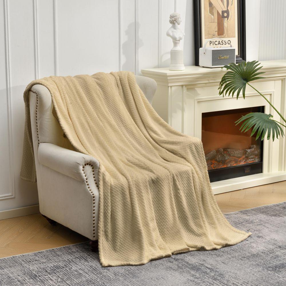 Soft Fleece Throw Blanket for Couch, Lightweight Plush Warm Blankets for Bed, Fuzzy Cozy Flannel Blanket Throw for Sofa, Travel