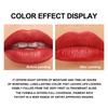 HANDAIYAN Velvet Matte Lipstick, Waterproof Long-Lasting Moisture Lip Makeup, Pigmented Smooth Nude Red Lipstick in Clear Floral Tube, Cosmetic