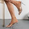 Fashion 2025 Fashion Women's Shoes Outdoor Women's Slippers New Crystal Butterfly-knot Plus Size Square Best Seller Toe Heels Women