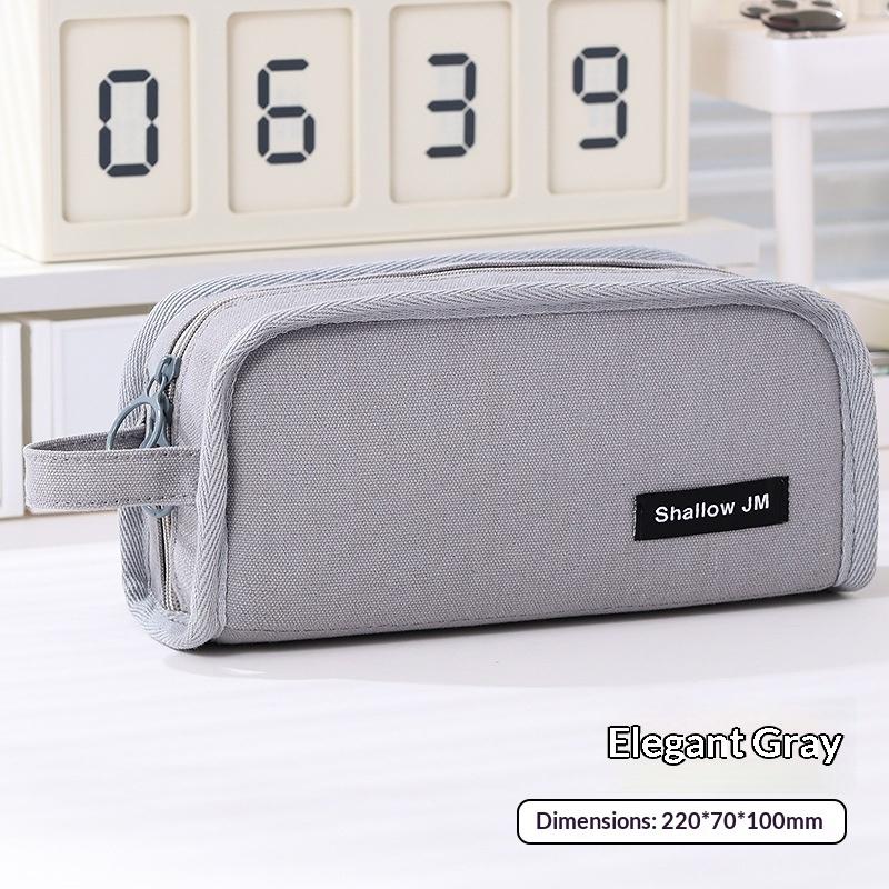 Large Capacity Pencil Case, Korean Style, Multi-functional Stationery Box, Children's Canvas, Simple and High-value.