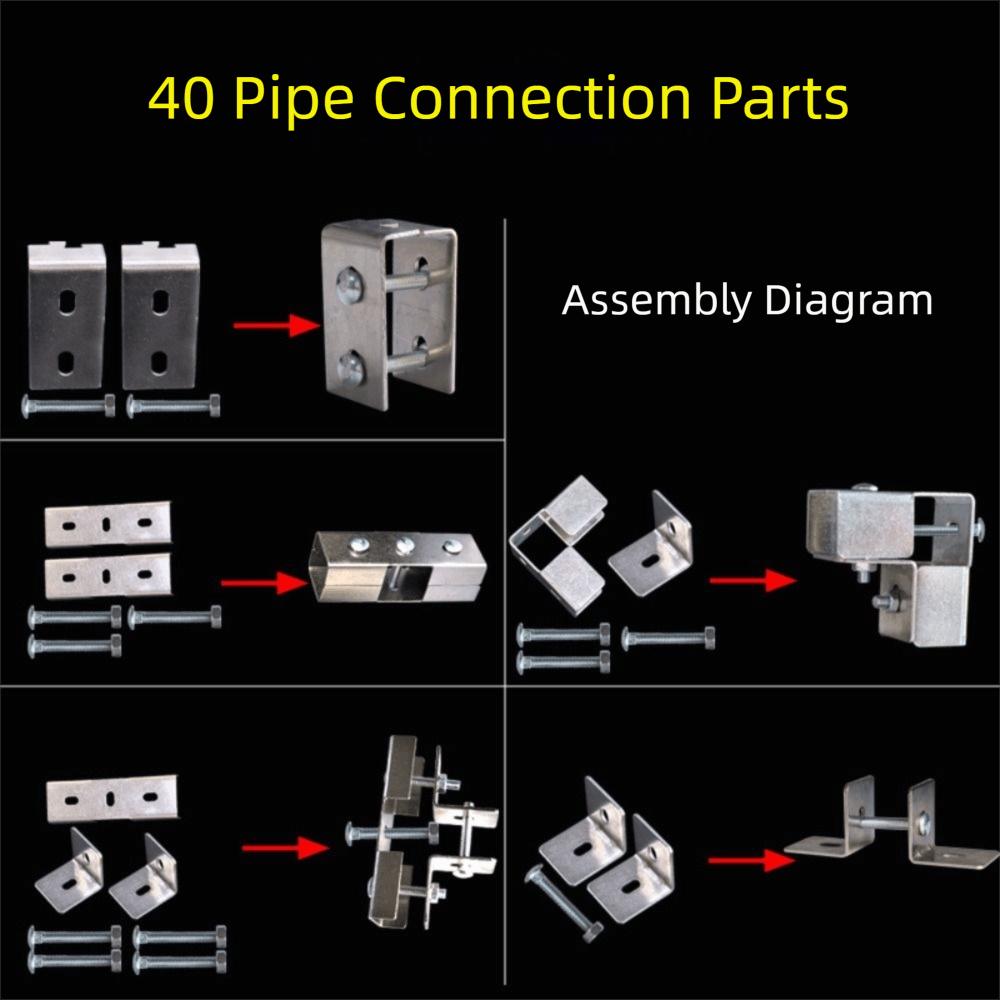 solderless Square Tube Connector 40*40mm Clip Fastener Steel Joint Connector Storage Rack