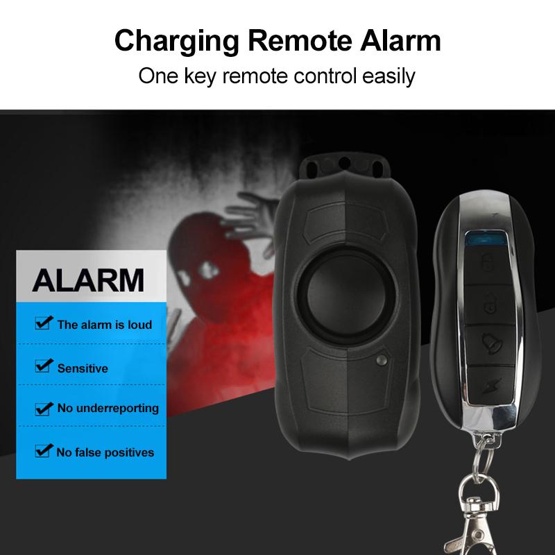 Anchtek USB Charging Anti-Theft Bike Vibration Alarm Wireless Remote Control Security System Electric Bike Car Motorcycle Alarms