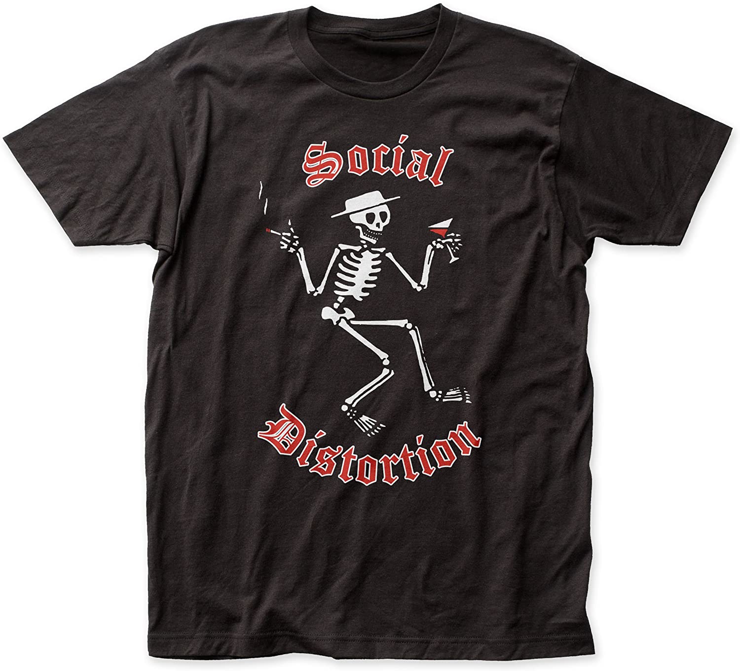 100% Cotton Men T-shirts Social Distortion Skelly Logo Fitted Mens Tshirt Street Style Tees S разноцветный