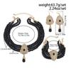 Baroque Style Pearl Beaded Bracelet Multilayer Necklace Earring Set  Lady