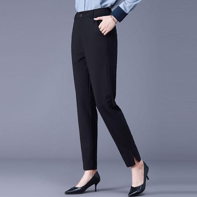 

Women s High-Waisted Slim Khaki Pants - Plus Size, Straight Fit, Casual for Spring & Autumn, Middle-Aged XL
