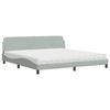 VidaXL Lit avec matelas gris clair 200x200 cm velours 3208471