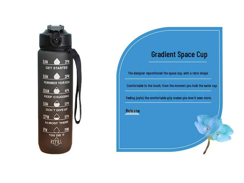 Gradient Sports Outdoor Fitness Straw Cup with Scale and Lanyard