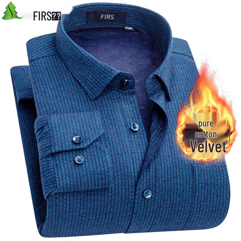 

Shanshan Men s Pure Cotton Fleece-Lined Thermal Brushed Shirt 165/84A