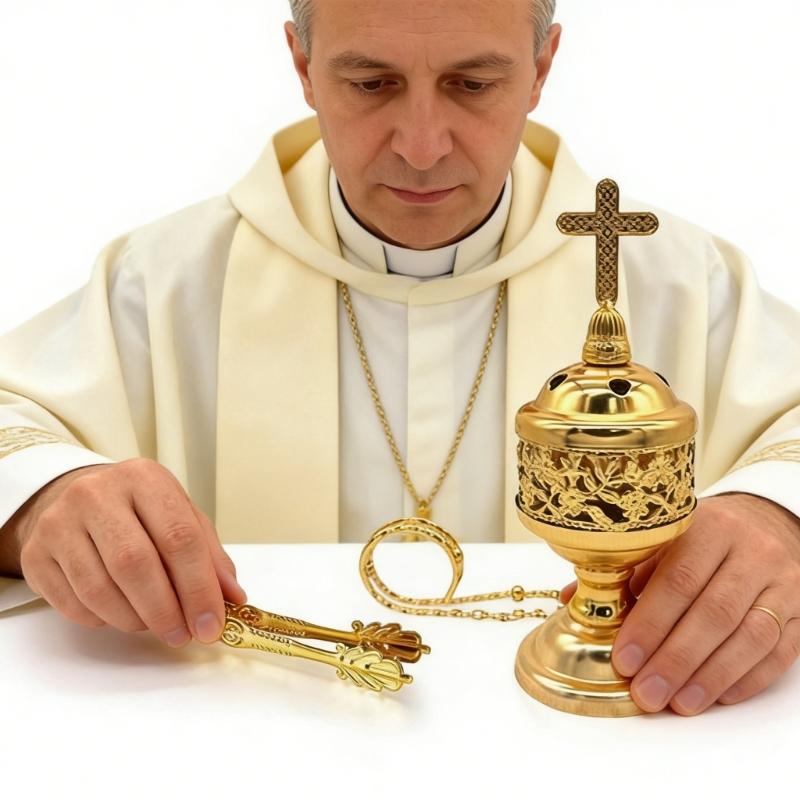 Antique Design Metal Fragrances Burners With Crosses Lid Frankincense Incenses Stove For Spiritual Use Home Church