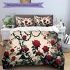Roses Thorny Vines Printed 3pcs Bedding Set Soft Microfiber 1 Duvet Cover And 2 Pillowcases Home Bedroom Decor Xmas Gift Q1436