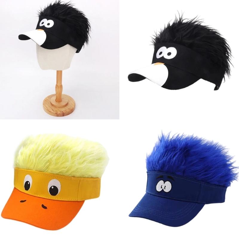 Wig Baseball Cap Funny Novelty Hat For Parties Festivals And Cosplay Event Adjustable Breathable Design
