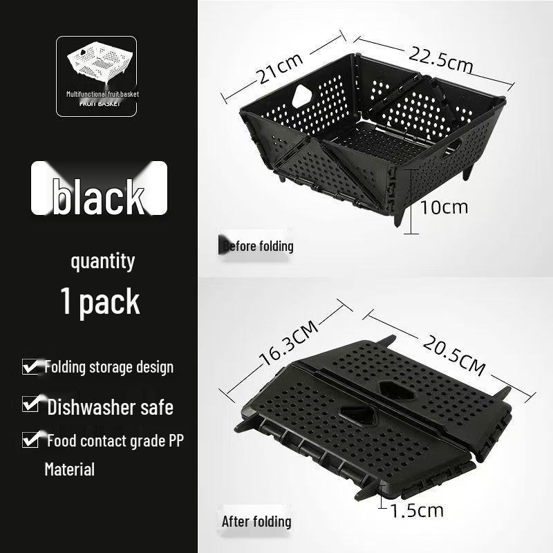 Multifunktionaler faltbarer Abtropfkorb: Großes Fassungsvermögen, Tragbares Design für Obst & Gemüse mit erhöhten Füßen