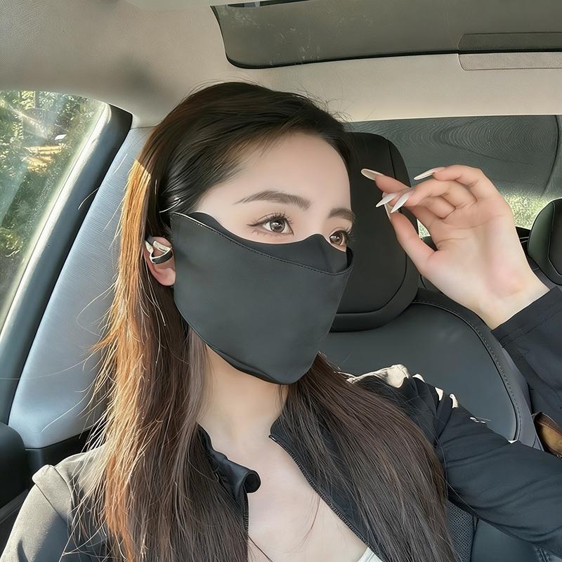 

Drinking Water Neck Protection Sun Protection Ice Silk Mask No Trace Uv Protection Cycling Breathable And Sunshade Short чёрный