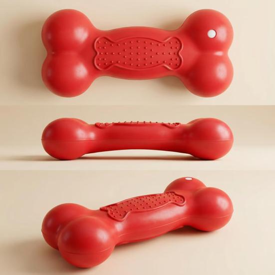 Squeaky Bone Dog Toy Bite-Resistant Interactive Chew Toy Textured Teeth Cleaning Toy for Large Medium Small Dogs Puppy Teething
