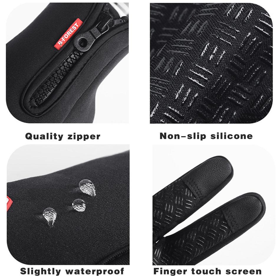 Winter Bicycle Gloves Bicycle Warm Touchscreen Full Finger Glove Water Repellent Outdoor Activity Bike Skiing Motorcycle Riding