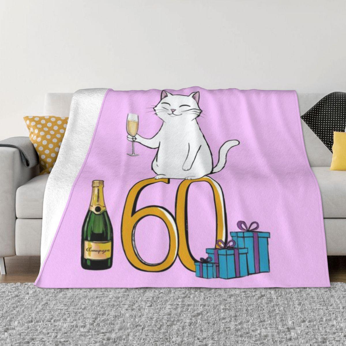 60th Birthday From The Cat Custom Gift An Ultra-Soft Micro Fleece Blanket 30x40in