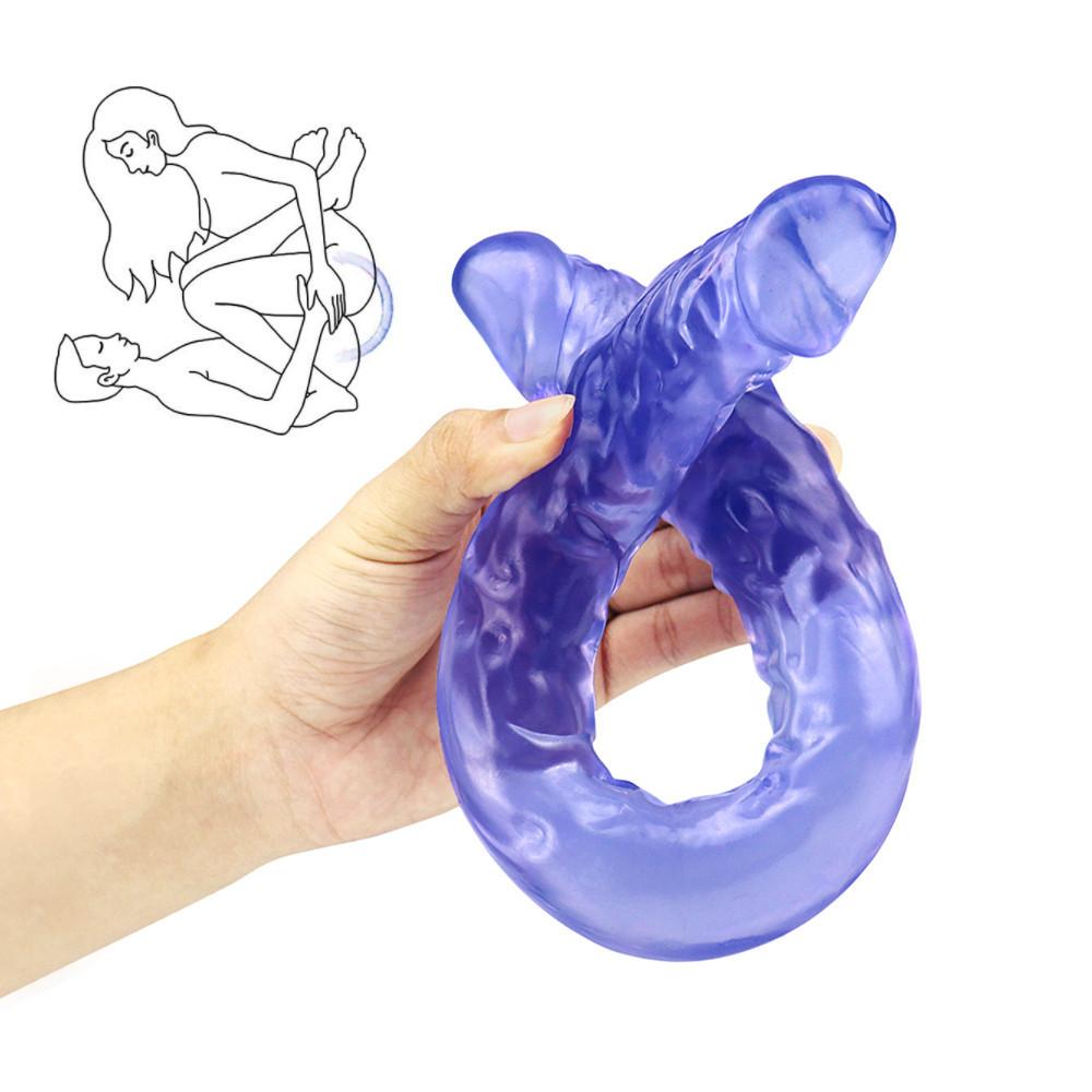 42 Doppelkopf-Dildo, langer, realistischer Dildo, doppelseitiger Dildo, flexibler großer Penis für Frauen, Masturbator, Sexspielzeug für lesbische Erwachsene
