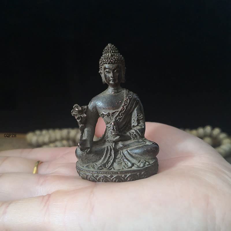 Miniature Buddha Statue of Yakushi Nyorai Antiqued Protective Principal Deity for and Rinzai Made of Promotes Recovery from Protection from and Good