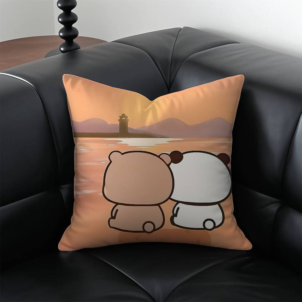 

Популярный мультфильм Бубу и Дуду Милая наволочка Наволочка против пылевых клещей Невидимая молния Шелковистый короткий плюш Чехол для диванной подушки 12x12Inch