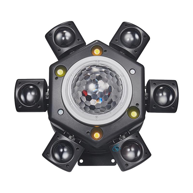 

Мини LED луч 100 Вт Сценическое освещение Светодиодная голова с движением Пульт дистанционного управления для DJ Дискотека Хаус-вечеринка Атмосферное освещение UK Plug чёрный